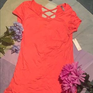 Glitz Peach Coral Medium blouse Never Worn